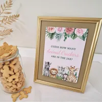 Safari Baby Shower Guess How Many Game Sign 