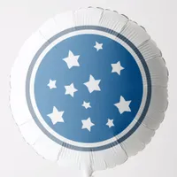 Blue Circle with White Stars and Grey Border Balloon