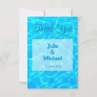  Azure Turquoise Bleu Water Reflection Minimalism Thank You Card