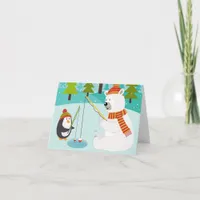 Merry Fish-Mas Funny Cute Fishing Christmas Card