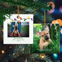 Forever Home First Christmas Pet Rescue Photo Ceramic Ornament