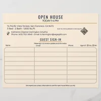Luxury Navy & Cream Realtor Open House Sign-In Flyer