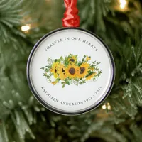 Sunflower Forever in Our Hearts Metal Ornament