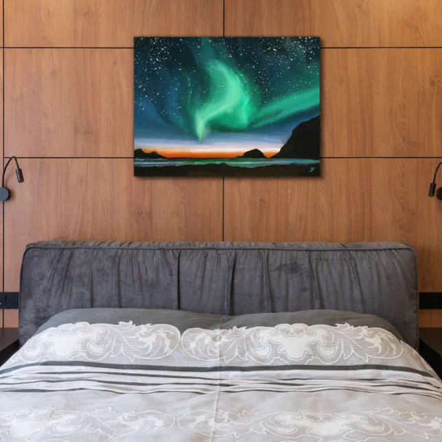 Aurora Borealis - Oil Painting Photo Print