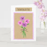 Thinking of You Watercolor Flowers Card