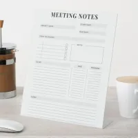 Minimal Professional Meeting Notes Planner Pedestal Sign