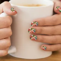 Whimsical Rose Pattern Minx Nail Art