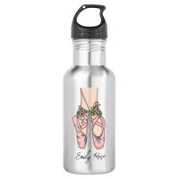 Pink Ballet Shoes Personalized Stainless Steel Water Bottle