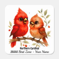 Charming Northern Cardinal  Metal Sign