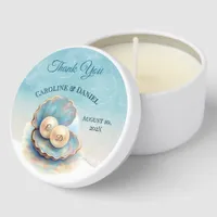 Beach Wedding Pearls Shell Elegant Ocean Theme  Gi Mini Candle Favors