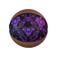 Blue & Pink Pattern on Black | Mini Basketball