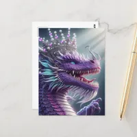 Purple Dragon in a Crown Postcard