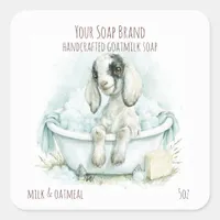 Nubian Baby Goat Handmade Goatmilk Soap Square Sticker