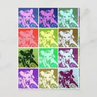 Colorful German Shepherd Dog Pop Art Postcard