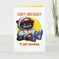 Not Awakey Funny Gen Z Black Cat Card