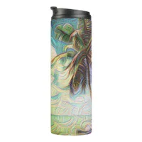 Abstract Rainbow Palm Tree on Isla Saona Caribbean Thermal Tumbler