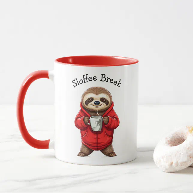 Sloth Having Sloffee Break Funny Coffee Mug