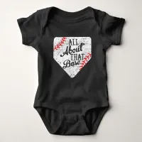 All About That Base Custom Baseball Jersey Baby Bodysuit