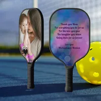 Love You MOM Purple Mother's Day Photo  Pickleball Paddle