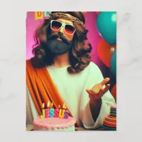 Colorful Funny Happy Birthday Jesus Postcard