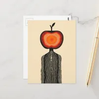 Surreal Apple Person Postcard