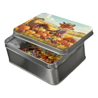 Cute Farmer Fox with Cornucopia of Fall Harvest Jigsaw Puzzle