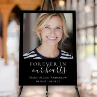 Forever in Our Hearts Photo Funeral Welcome Sign