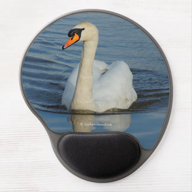 Elegant Mute Swan Waterbird on the Lake  Gel Mouse Pad