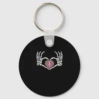 Skeleton Hand Heart Funny Halloween Women Men  Keychain