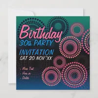 Birthday Fireworks Celebration Invitation