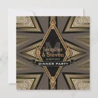 Art Deco Aztec Earth Dinner Party Invitations