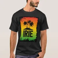 Jamaican IRIE Tropical Palm Trees Rasta Colors T-Shirt