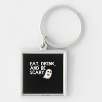 Eat Drink And Be Scary Halloween Spirit Modern Keychain