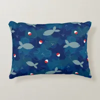 Boys Fishing Blue Accent Pillow