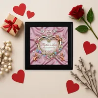 Romantic Pink Vintage Heart Cherubs Valentine's Gift Box