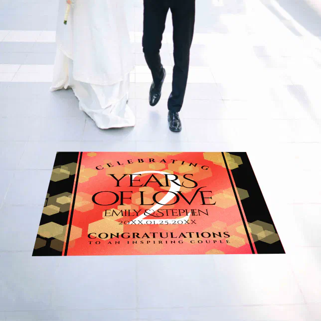 Elegant 2nd Garnet Wedding Anniversary Floor Decals