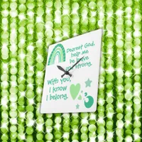 Christian Prayer for kids Green| Square Wall Clock