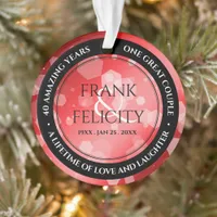 Elegant 40th 80th Ruby Wedding Anniversary Ornament