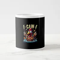 Fishing F-Caw-F Funny Chicken Scream Humor Giant Coffee Mug