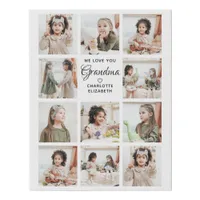 Grandma We Love You Custom 11 Photo Collage Faux Canvas Print