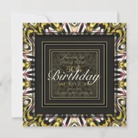 Magical Love Black Gold Glow Lights 50th Birthday Invitation