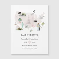 Watercolor Florida USA Destination Wedding