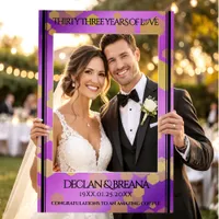 Elegant 33rd Amethyst Wedding Anniversary Selfie Frame
