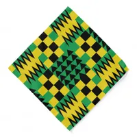 Patriotic Green Yellow Black Jamaican Patterned Bandana