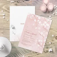 Watercolor Snowdrops Rehearsal Pink/Copper ID726 Invitation