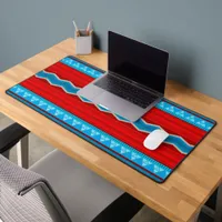 Southwest River Canyon Geometric Red Turquoise Desk Mat
