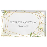 Watercolor Geometric Crystal Wedding Place Card Holder