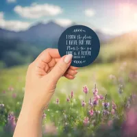 Rustic Christian Bible Verse Typography Classic Round Sticker