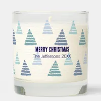 Icy Winter Blue Christmas trees minimalist Scented Candle