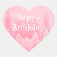 Happy Birthday pink Heart Sticker